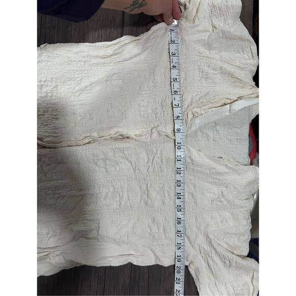 Hatch The Taylor Crinkled Cotton-Blend Maternity Jumpsuit One Piece Cream XS - Picture 11 of 12